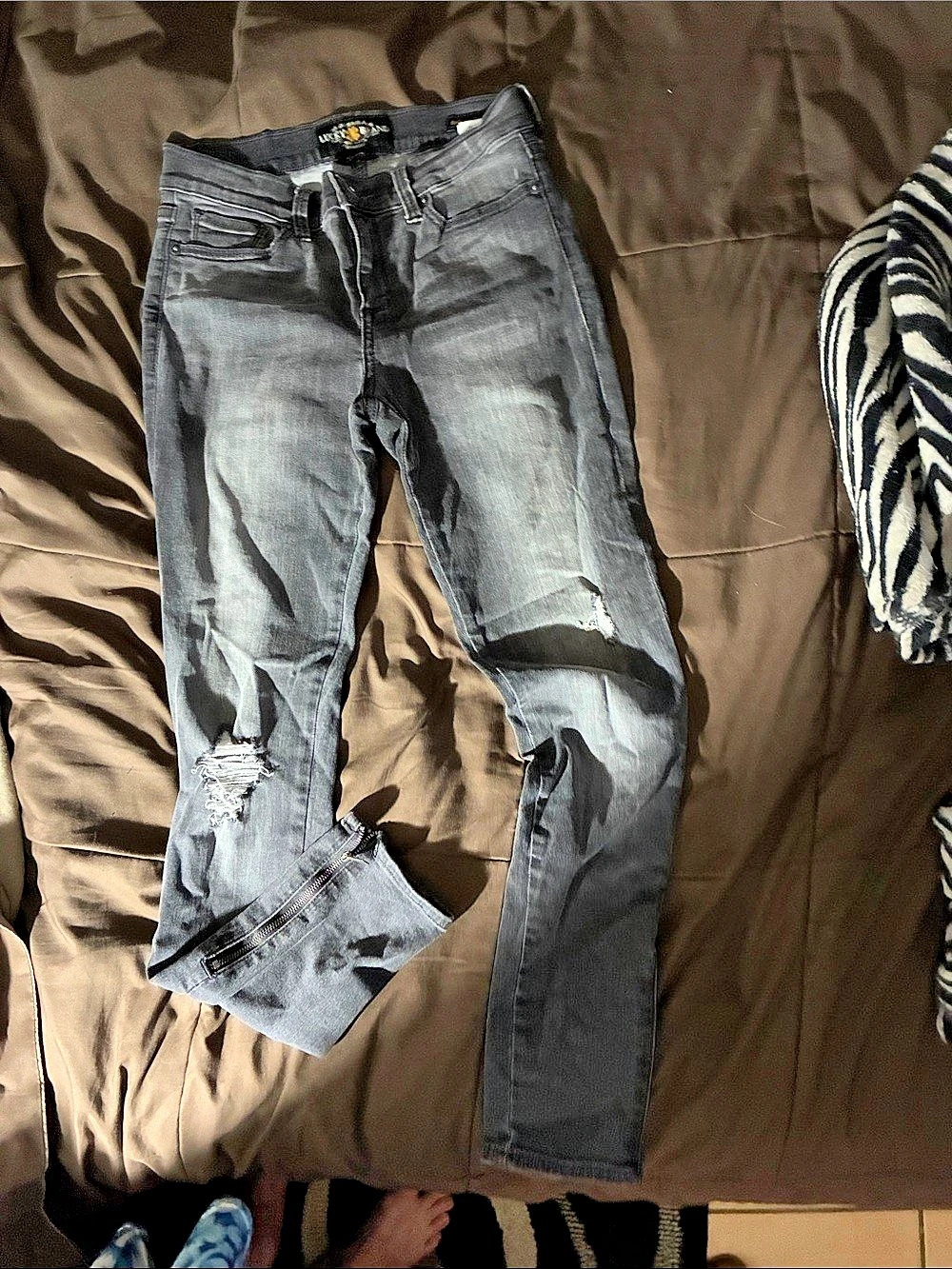 Lucky Brand Brooke Legging Jean Distressed Gray Skinny Jeans